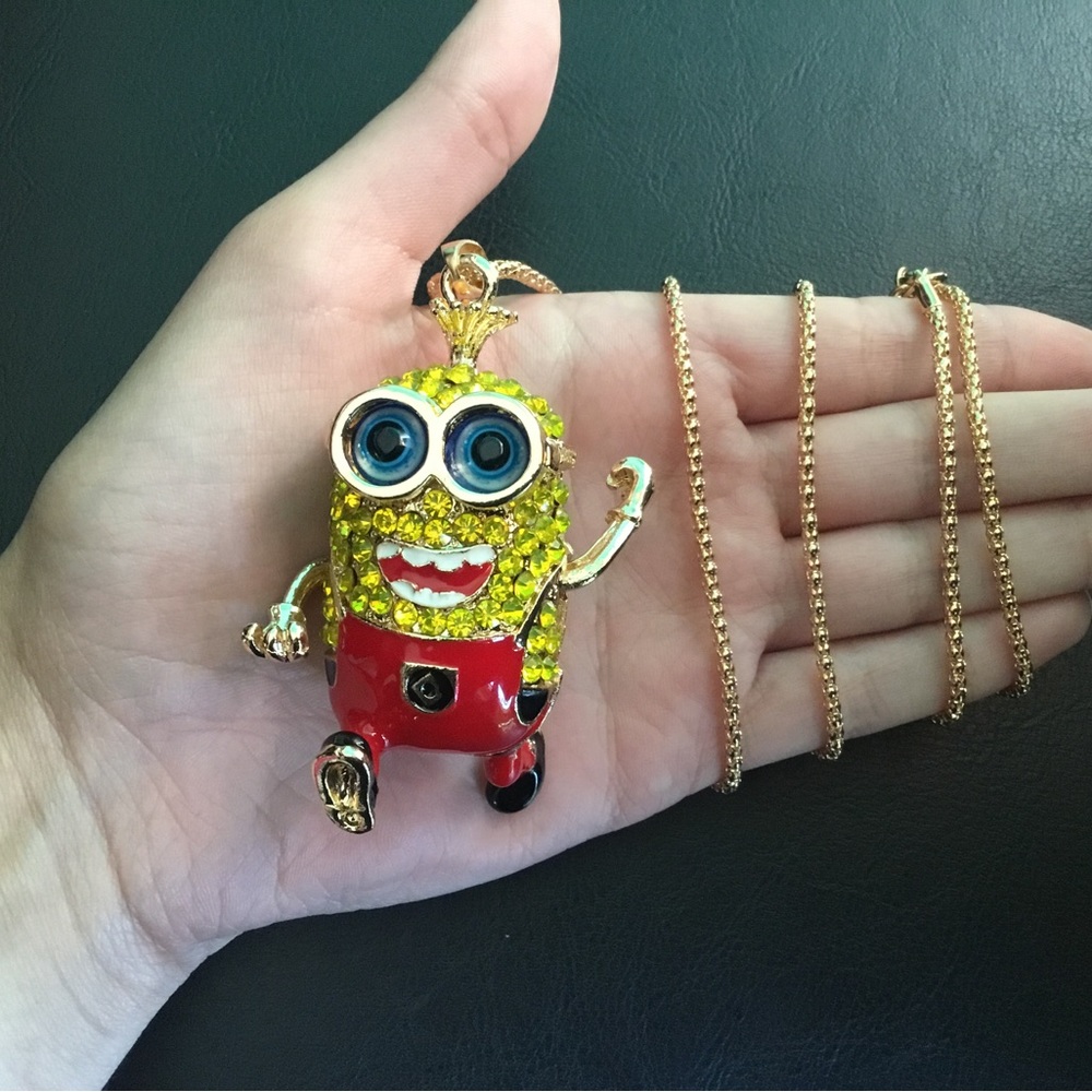 Aesthetic Fierce Red Running Minion Necklace